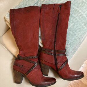 Italian red leather boots
